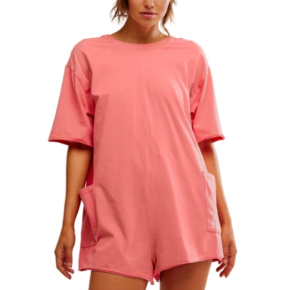 FP Movement by Free People Pants - FP Movement by Free People Hot Shot Tee Romper in Hibiscus in various NWT